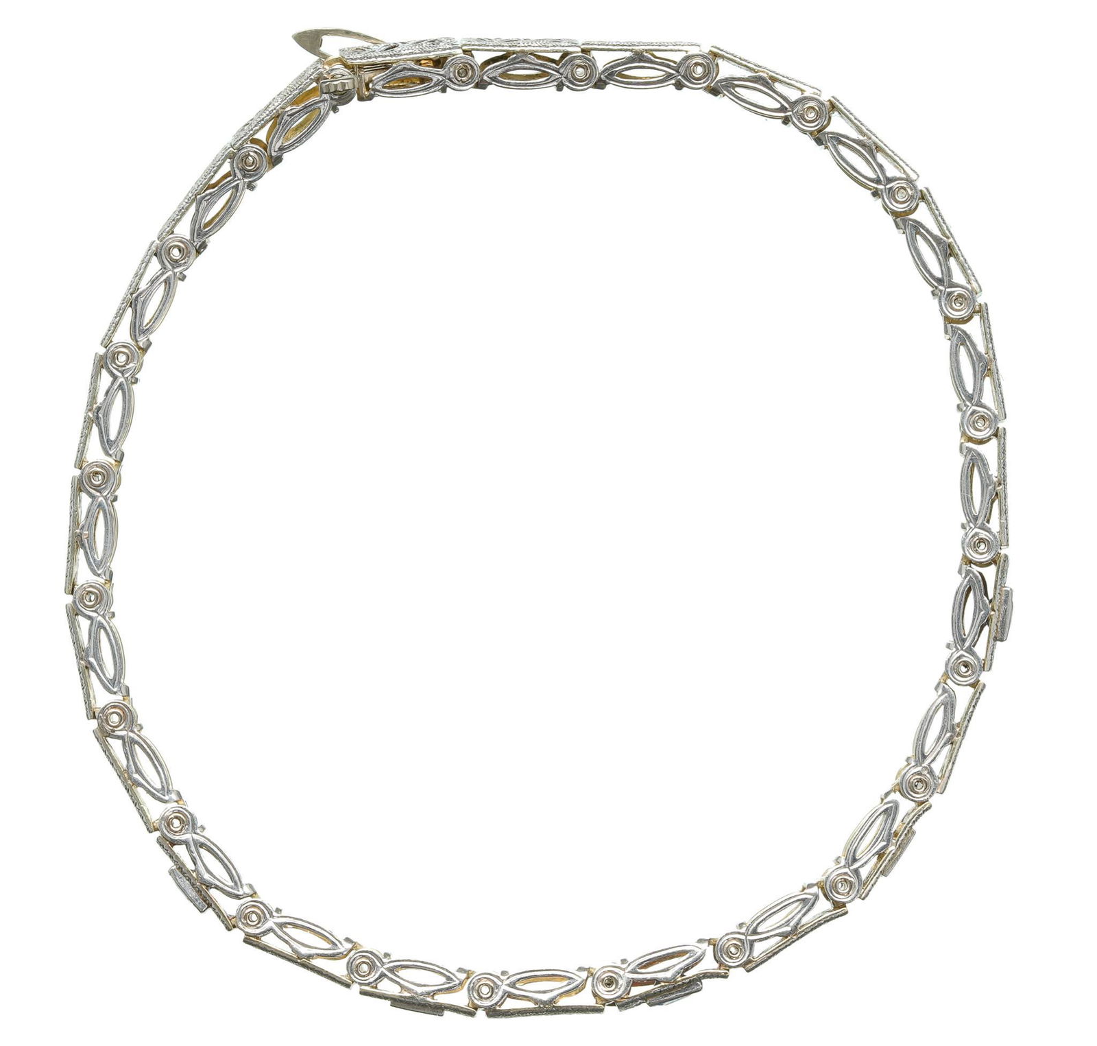 Art Deco Diamond Sapphire 14k White Gold Bracelet (1 of 6)