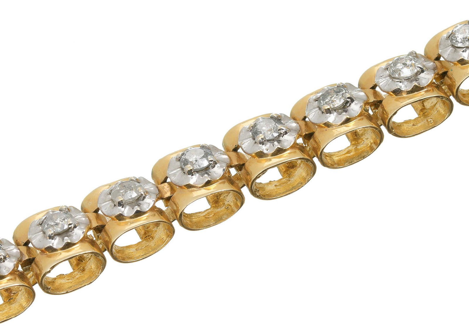 Diamond Flower 14k Gold Tennis Bracelet (1 of 5)