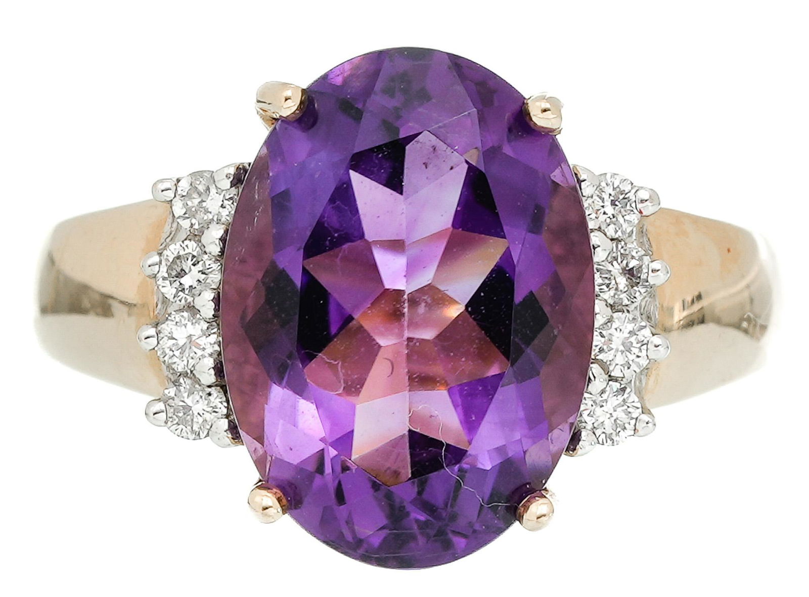 Amethyst Diamond 14k Gold Ring (1 of 4)