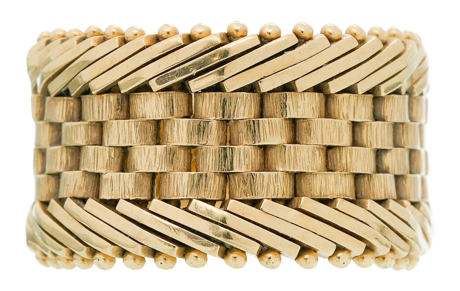 Vintage 14k Gold Basket Weave Band Ring (1 of 4)