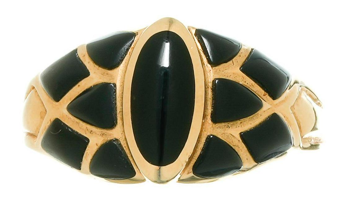 Kabana Black Onyx Fish Scale 14k Gold Ring (1 of 5)
