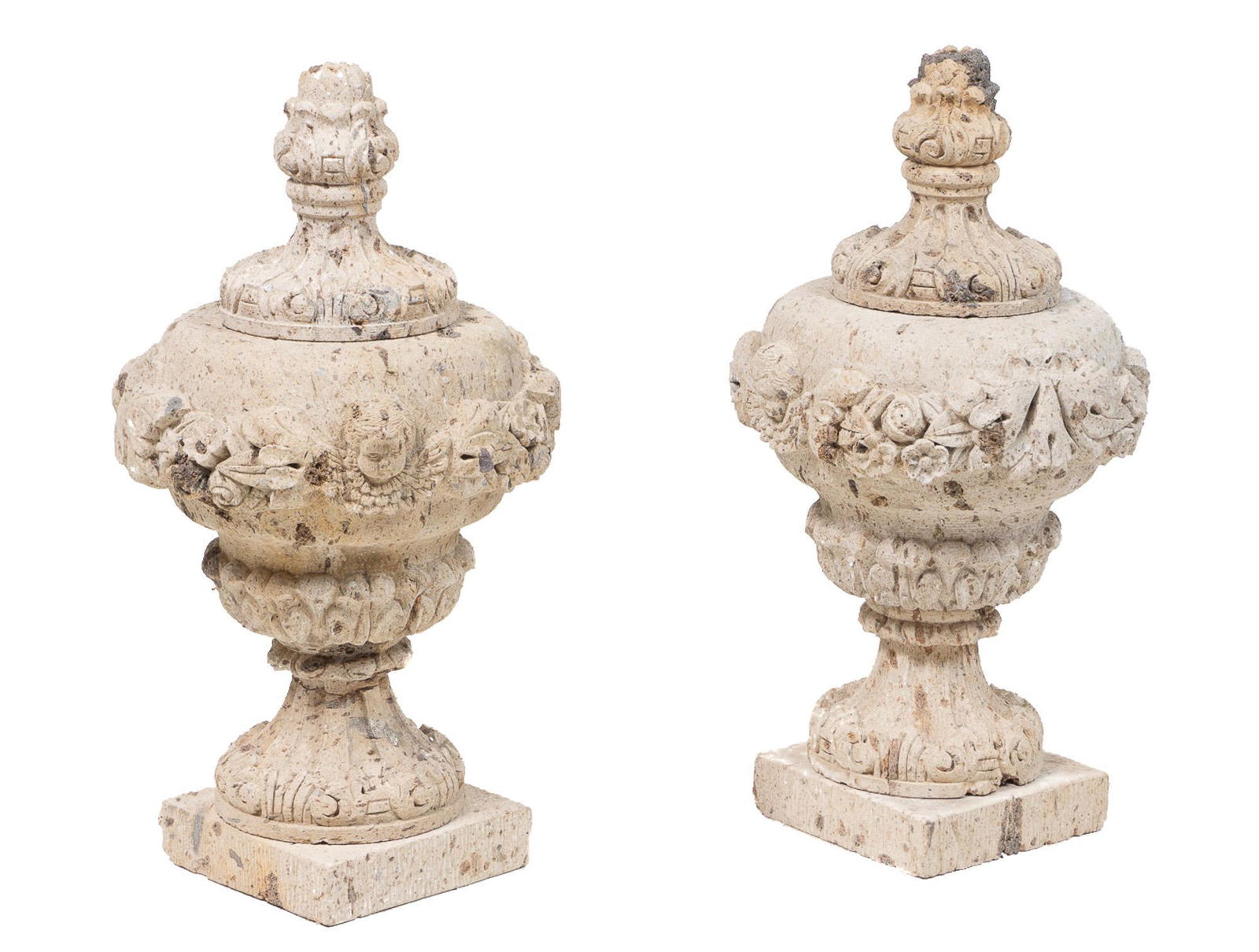Pair of Concrete Garden Urns (1 of 10)