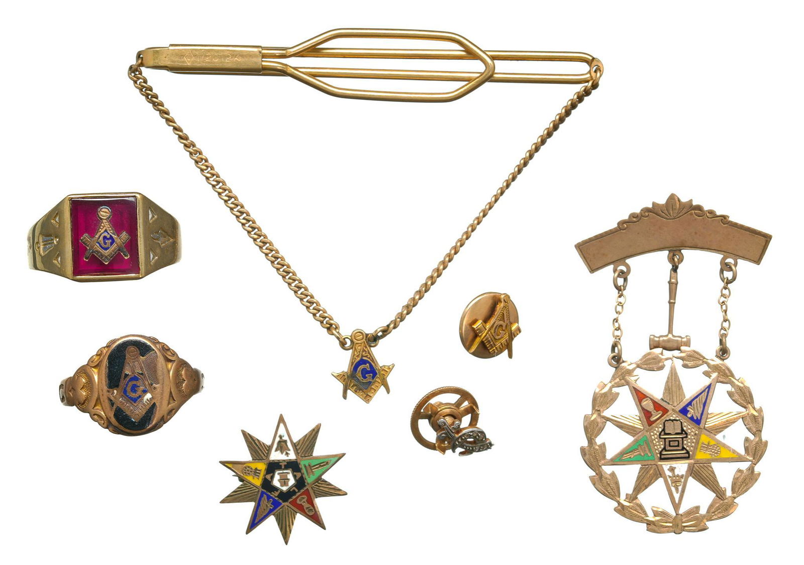 Vintage Masonic 10k Gold Rings Pins (1 of 5)