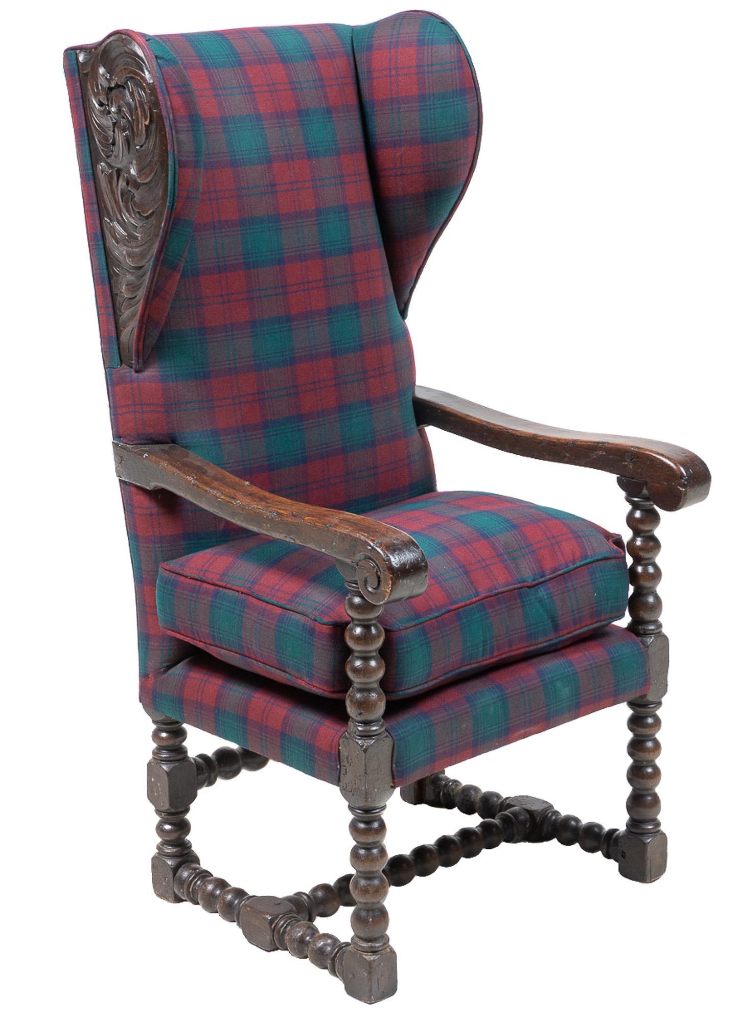 Flemish Baroque Style Wing Back Arm Chair (1 of 4)