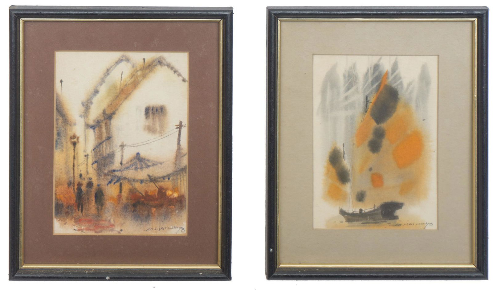 Lo Waihin, Cityscape and Boat, 1978 (1 of 6)