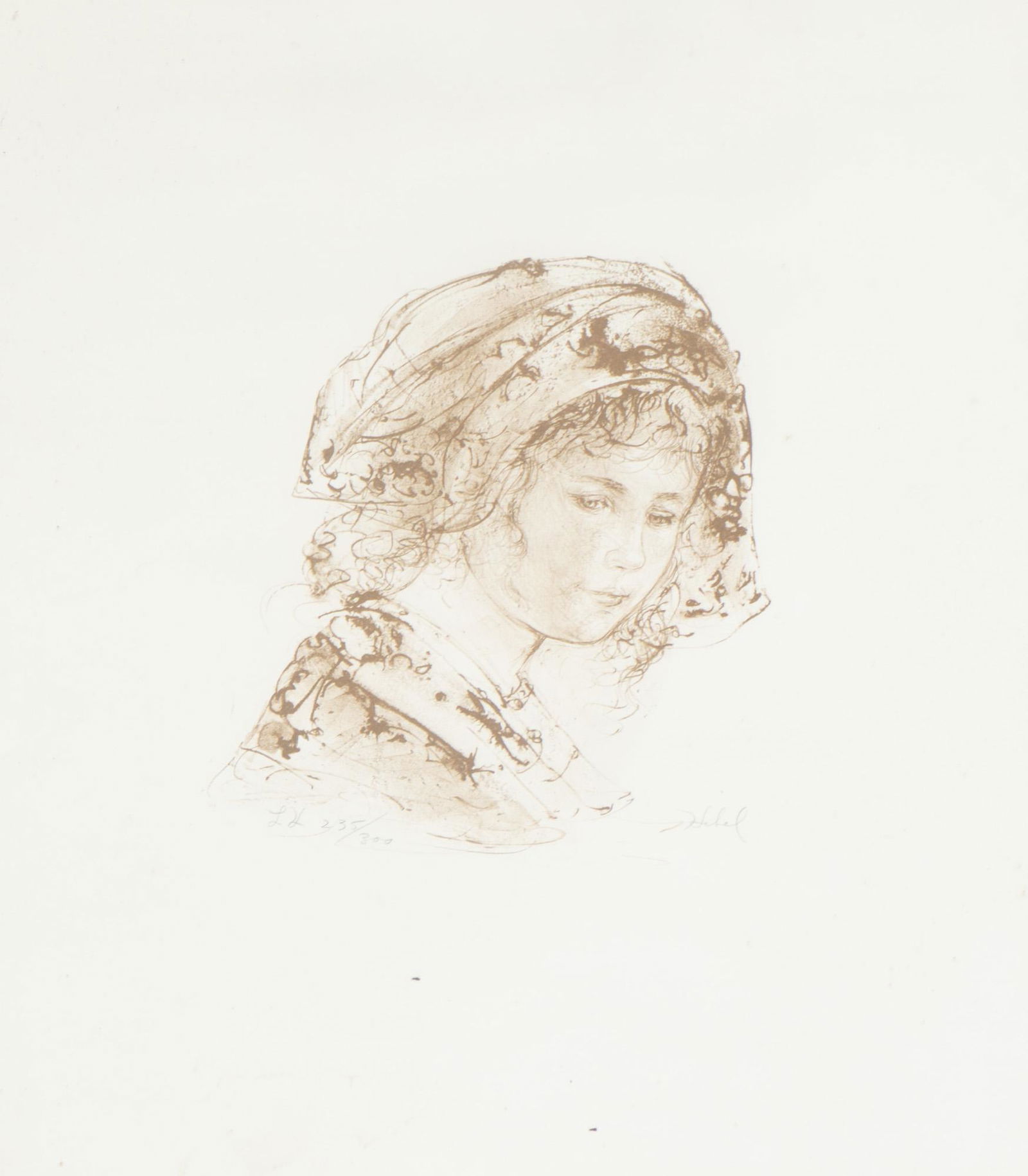 Edna Hibel, "Portrait of a Young Girl", 235/300 (1 of 6)