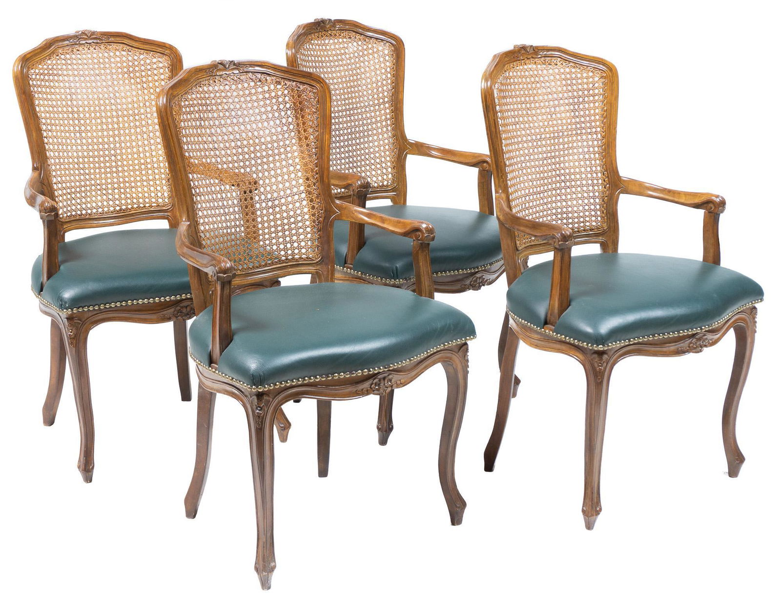 Set of 4 French Cane Work Arm Chairs (1 of 3)