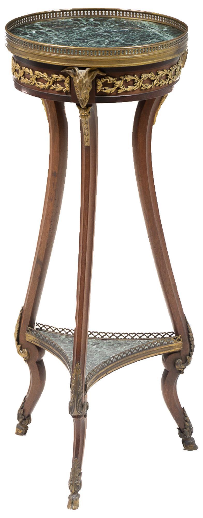 Green Marble-Topped Tripod Occasional Table (1 of 7)