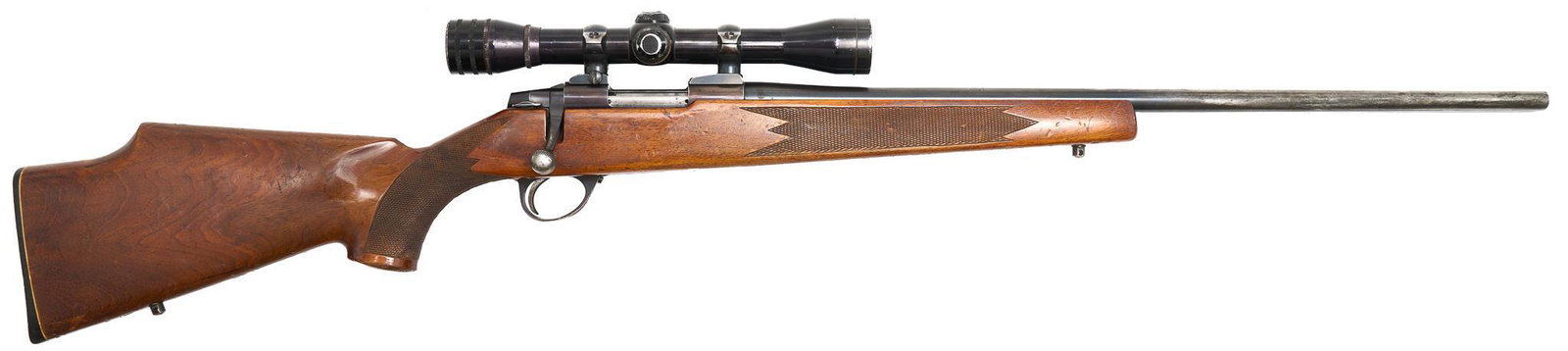 Sako Vixen Sporter L-461 .223REM Bolt-Action Rifle: Serial: 156218 Manufacturer: Sako, Finland Model: Vixen Model Sporter (L-461 action) Caliber: .223REM Barrel length: 23.5" Condition: Fair; wood stock has significant wear & handling marks; barrel has