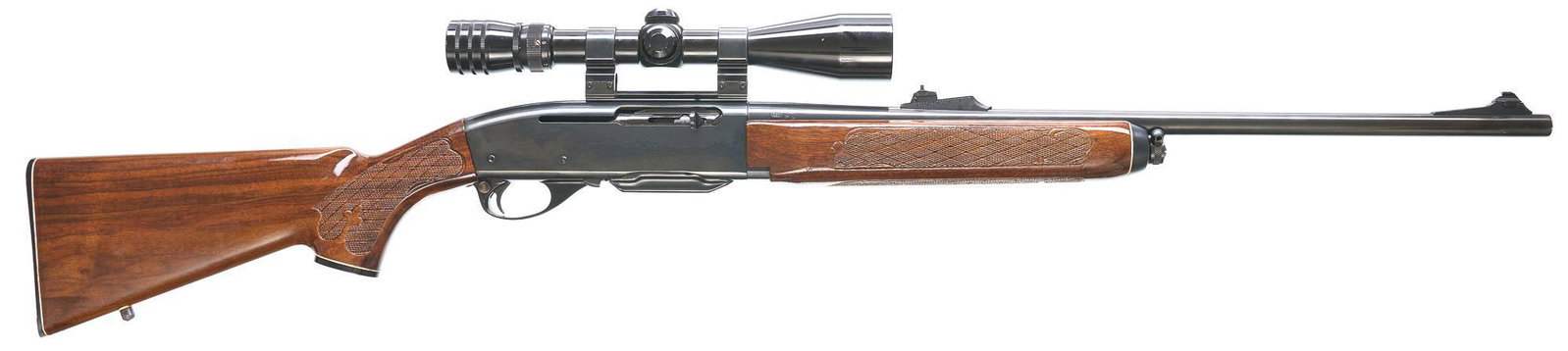 Remington 742 Woodsmaster .30-06SPRG. Semi-Auto Rifle: Serial: B7305489 Manufacturer: Remington Model: 742 Woodsmaster Caliber: .30-06SPRG. Barrel length: 22" Condition: Very Good; wood stock shows light handling marks; barrel & receiver have light handli