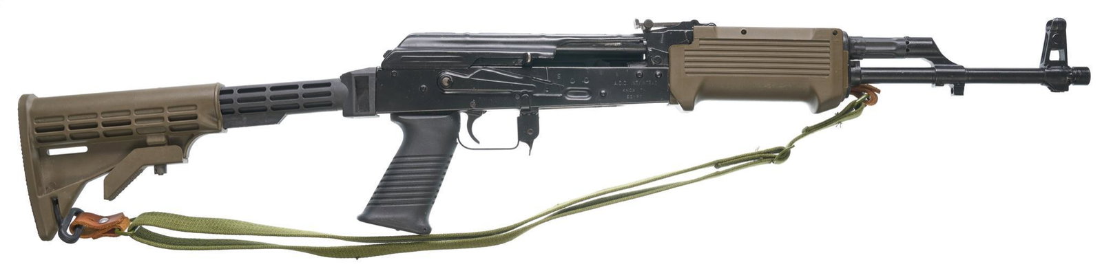 Egyptian Maadi ARM 7.62x39mm Semi-Auto Rifle: Serial: AC0064923 Manufacturer: Maadi-Griffin Company, Egypt (A.C.C. Int/Intrac import) Model: ARM Caliber: 7.62x39mm Barrel length: 16.5" Condition: Good; light handling marks in synthetic stock; lig