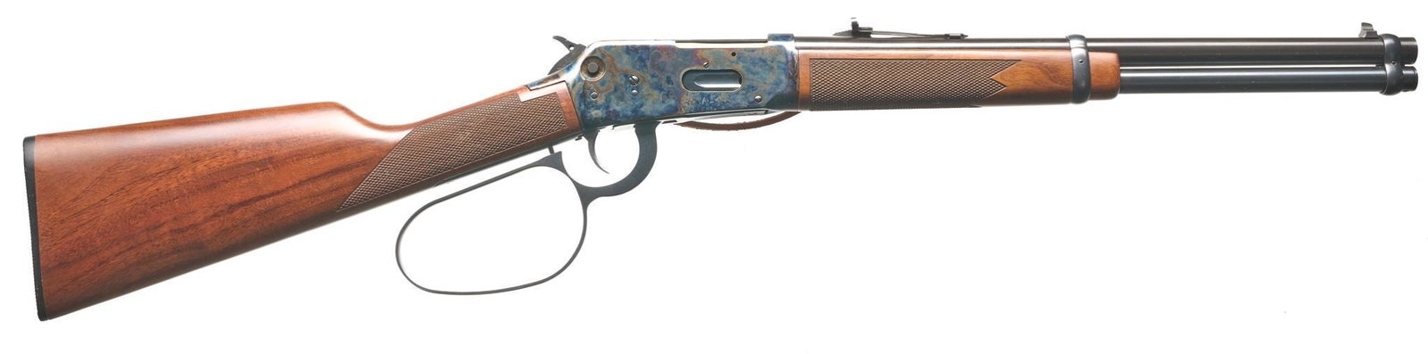 Winchester 94AE Trapper .45 Colt Lever-Action Carbine: Serial: 6248496 Manufacturer: Winchester Model: 94AE Trapper ("Loop Lever") Caliber: .45 Colt Barrel length: 16" Condition: Excellent; wood stock has very light handling marks in checkering; barrel & 