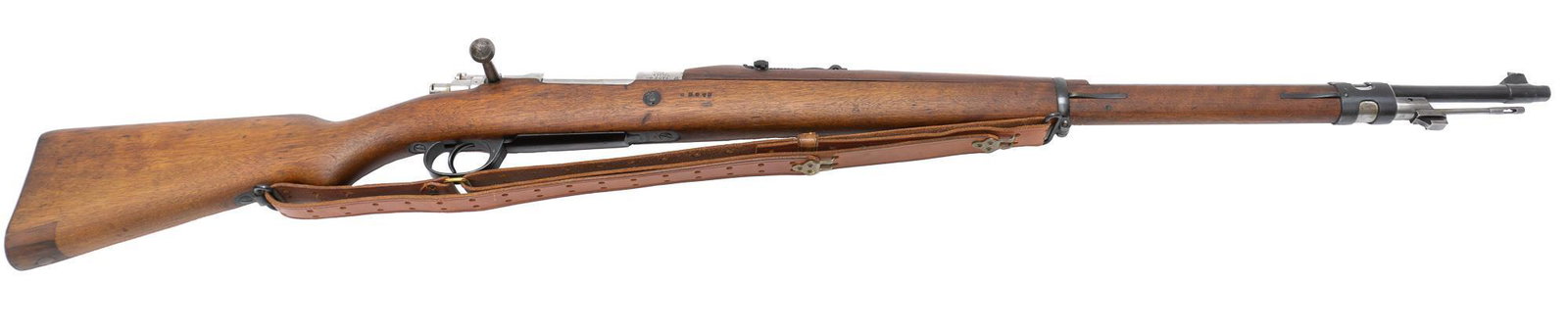 Mauser Modelo Argentino 1909 .30-06SPRG Bolt-Action: Serial: G2078 Manufacturer: DWM, Berlin Model: Mauser Modelo Argentino 1909 Caliber: .30-06SPRG (rechambered from original 7.65x53mm) Barrel length: 29" Condition: Good; wood stock has some handling m