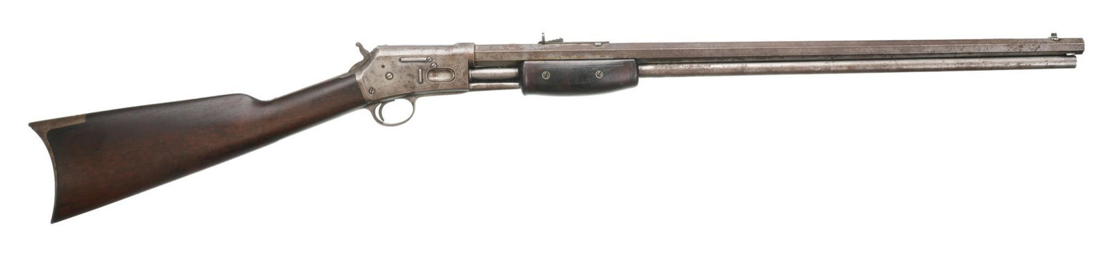1898 Colt Lightning Magazine .32-20 Slide-Action Rifle: Serial: 83019 Manufacturer: Colt (c.1898) Model: Medium Frame Lightning Magazine Rifle Caliber: .32-20 Cal. Barrel length: 26" Condition: Fair-Good; wood stock is very good for age with minimal handli