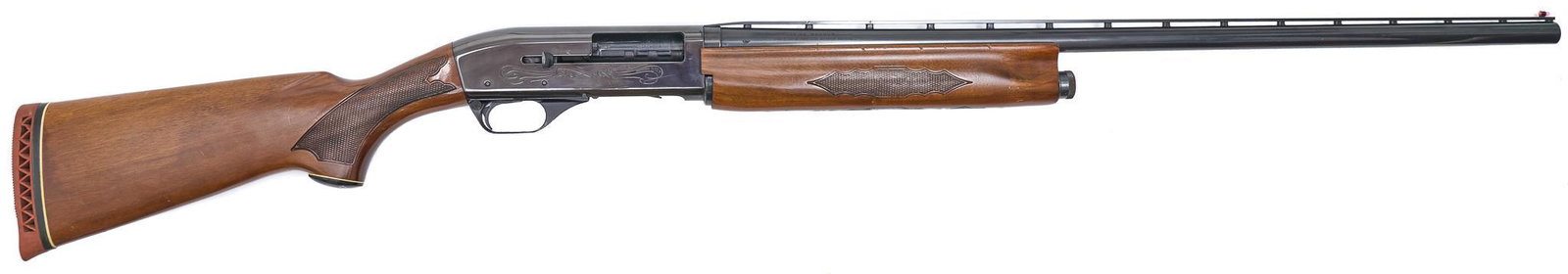 Ithaca 51A Featherlight Magnum 12-Gauge Semi-Auto: Serial: 510066384 Manufacturer: Ithaca Model: 51A Featherlight Magnum Caliber: 12 Ga. Magnum (3") Barrel length: 29.75" Condition: Good; wood stock has light handling marks; barrel & receiver has very