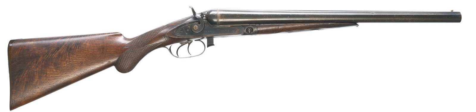 Antique Parker Bros. Grade 0 10-Gauge Lifter-Action SXS: Serial: 14254 (matching throughout all parts) Manufacturer: Parker Brothers (c.1879) Model: Grade 0 Lifter-Action Caliber: 10 Ga. 2.75" Barrel length: 1st barrel-18.25"; 2nd barrel-31" (both are cylin