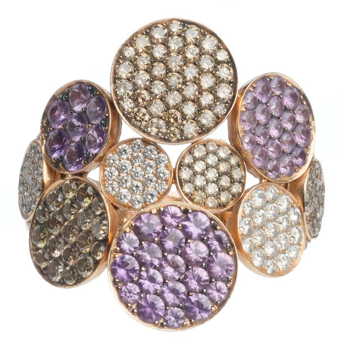 3.2ctw Color Diamond Pink Sapphire 18k Rose Gold Ring (1 of 3)