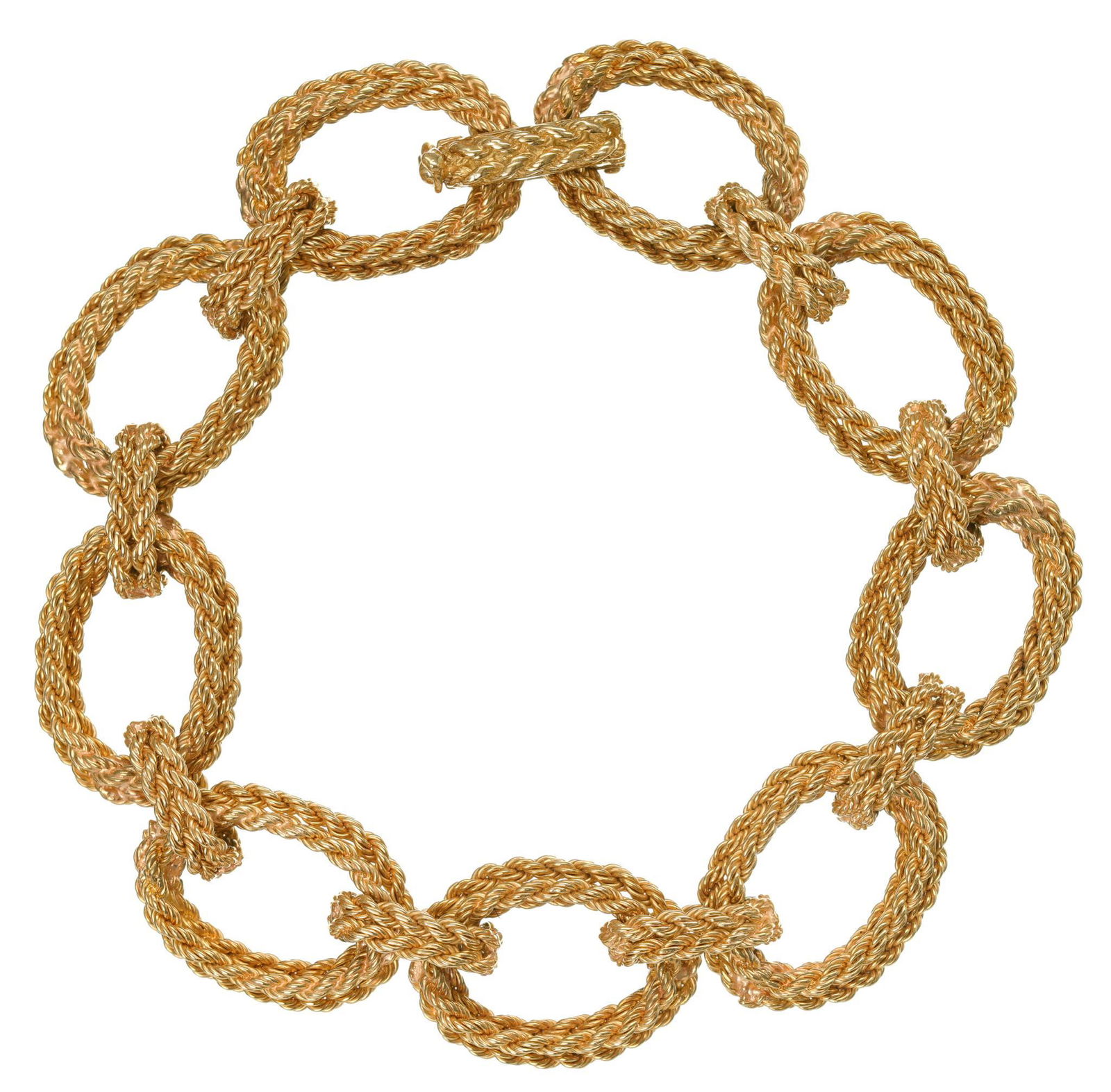 Vintage 18k Gold Braided Loop Link Bracelet (1 of 3)