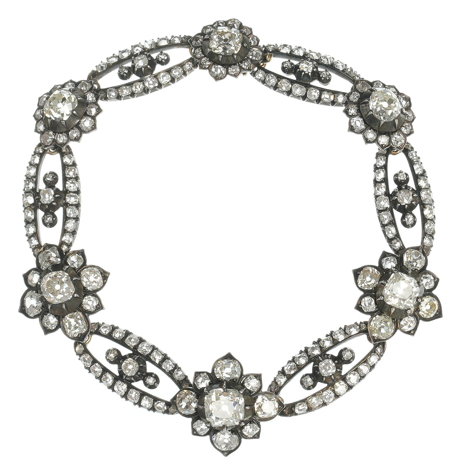 Victorian 17ctw Rose Cut Diamond 14k Gold Bracelet (1 of 4)