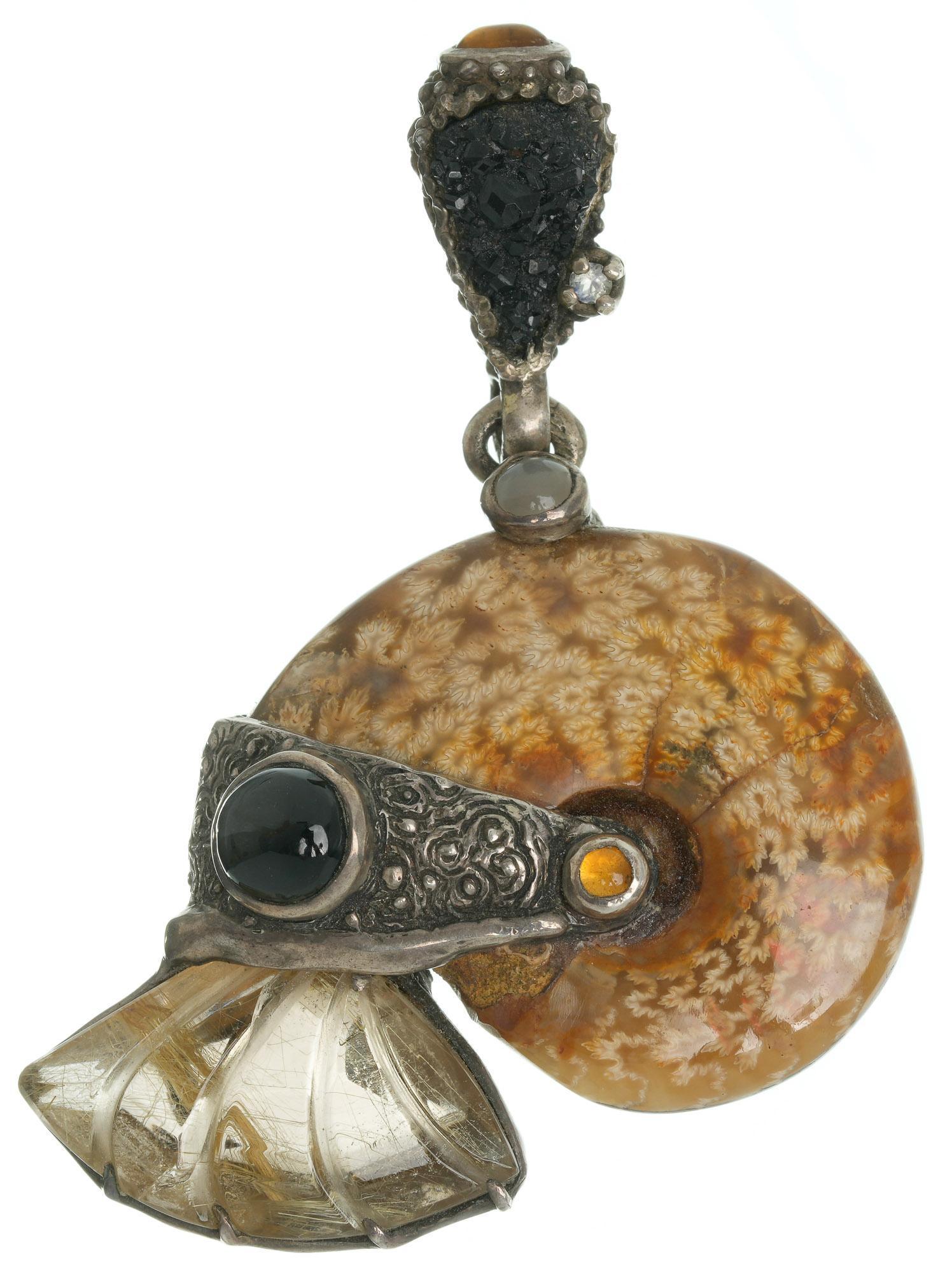 Baker Studio Ammonite Fossil Sterling Pendant (1 of 3)