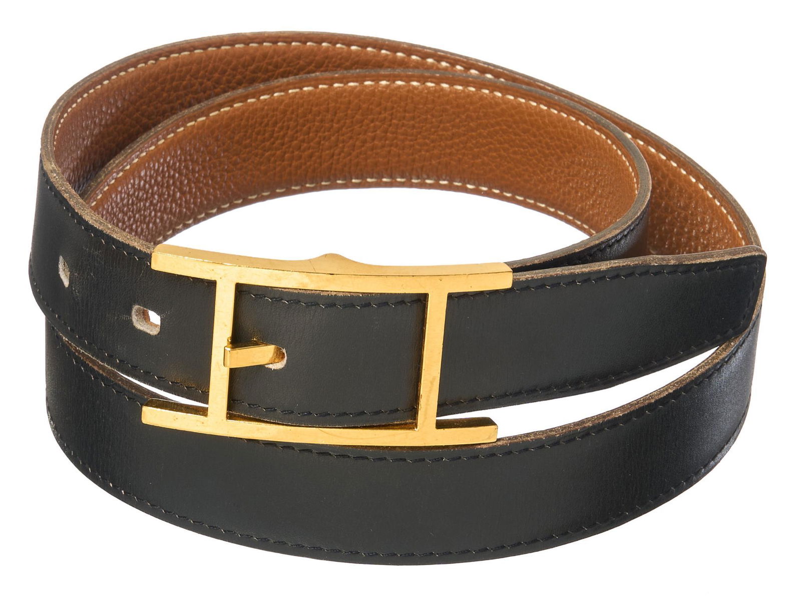 Hermes Quentin Black Calf Leather Belt (1 of 3)