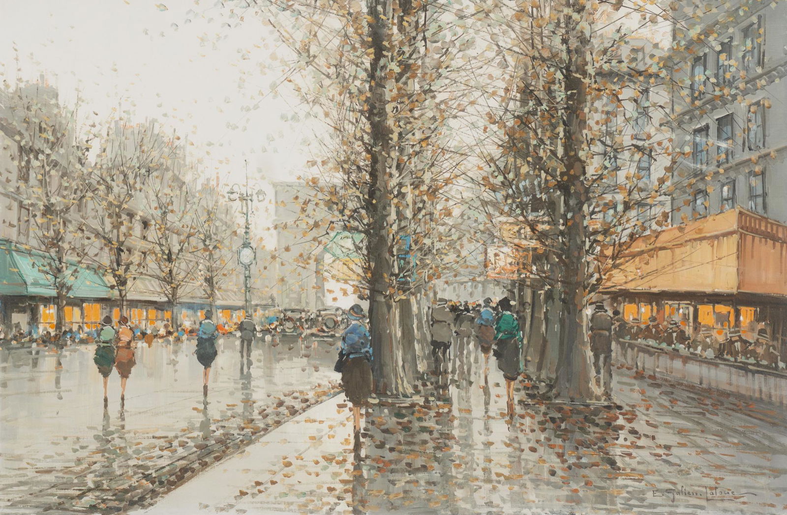 Eugene Galien-Laloue (1854-1941), Early Winter Parisian (1 of 4)