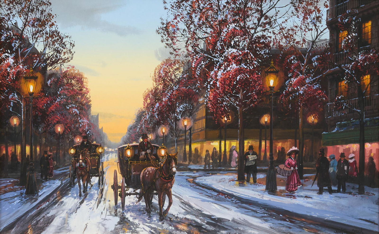 John Paul Strain (b. 1955), "Carriages Along the (1 of 6)