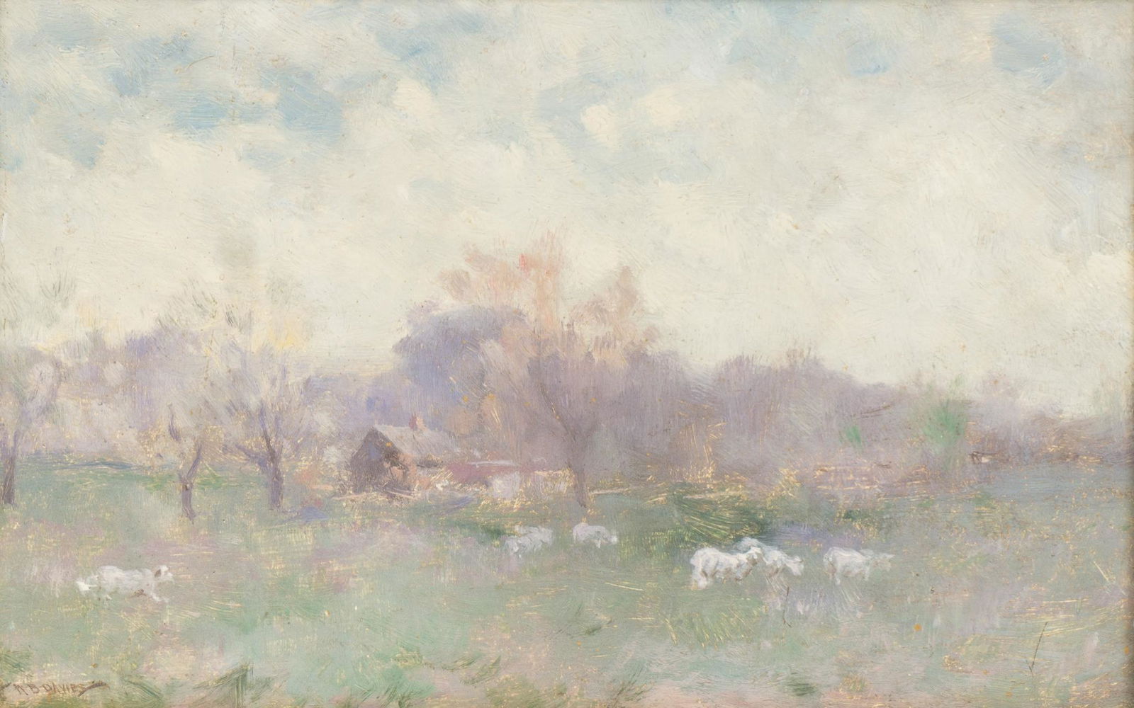 Arthur Bowen Davies (1862-1928), Landscape with sheep (1 of 5)