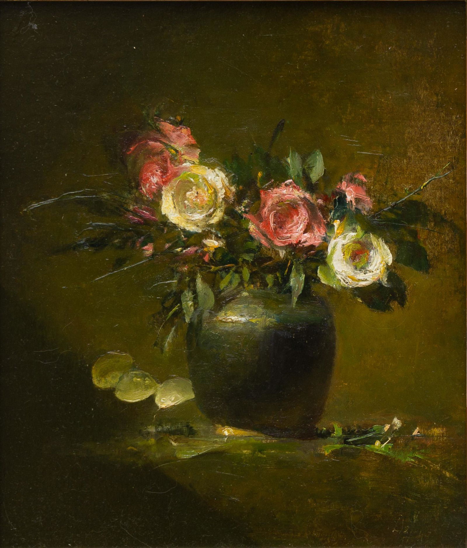 David A. Leffel (b. 1931), "Red and Pink Fairy Roses" (1 of 5)