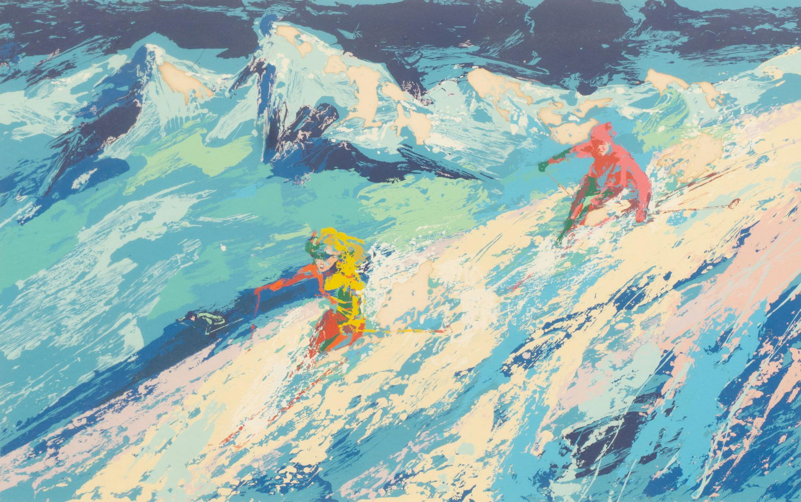 Leroy Neiman (1921-2012), "Snow Skiers" (1 of 5)