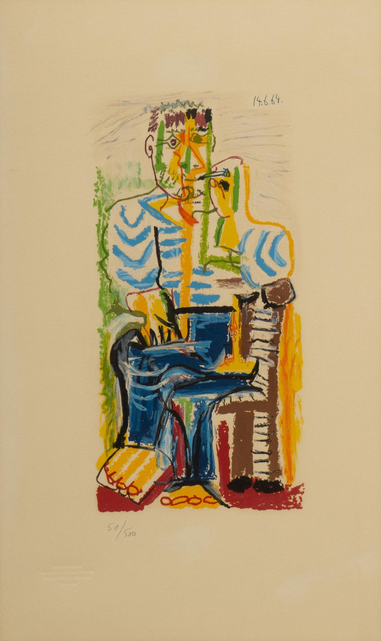 After Pablo Picasso, "Le Fumeur Assis" (1 of 6)