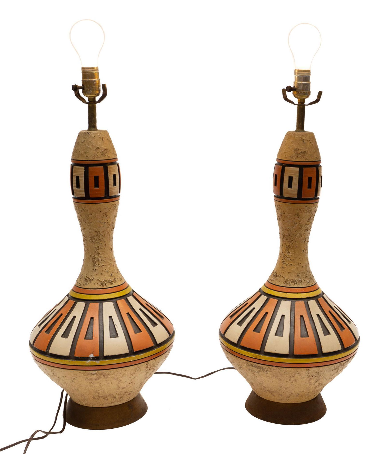 Pair of Mid-Century Pottery Lamps (1 of 4)