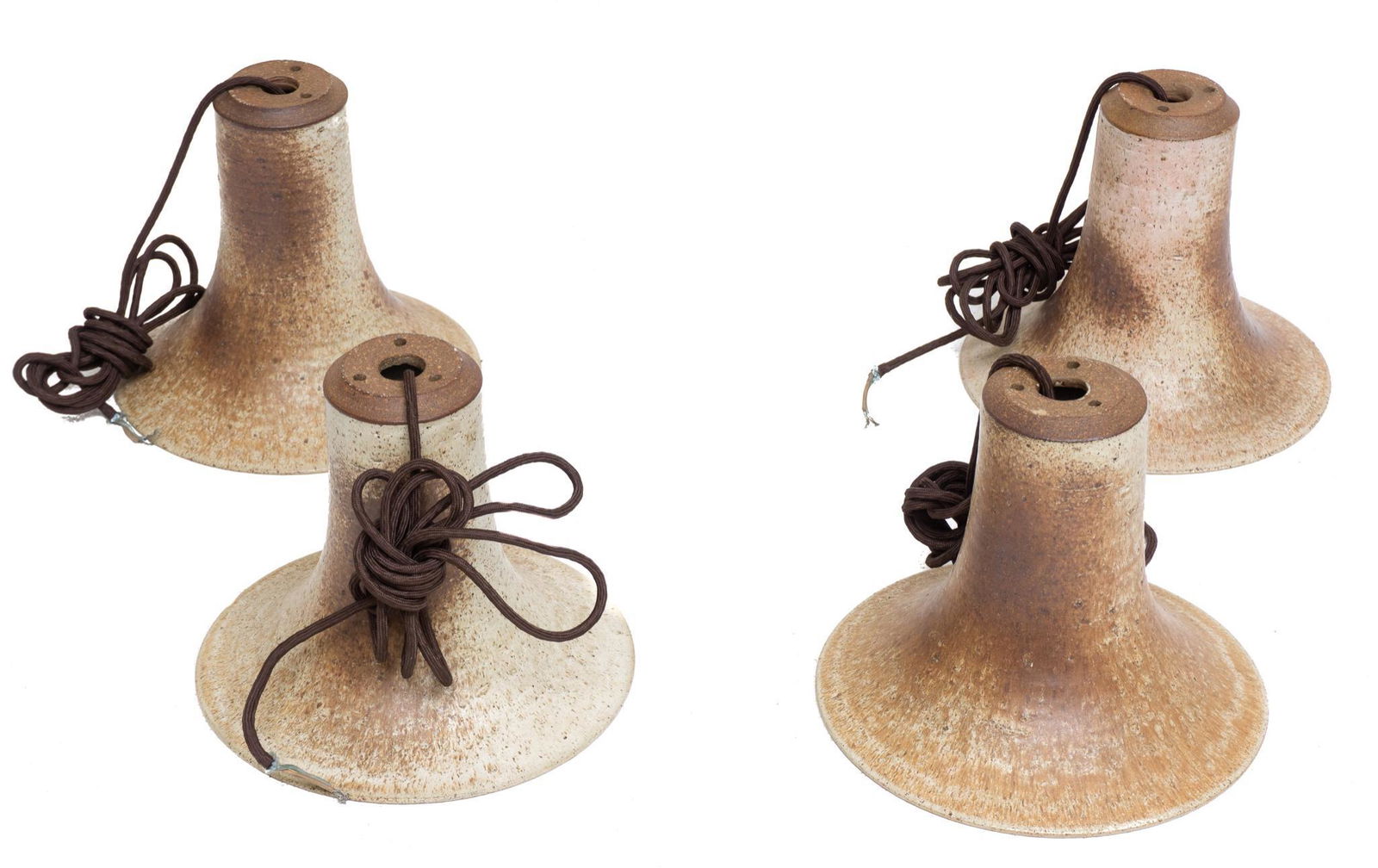 Set of 4 Mid-Century Pottery Chandeliers (1 of 3)