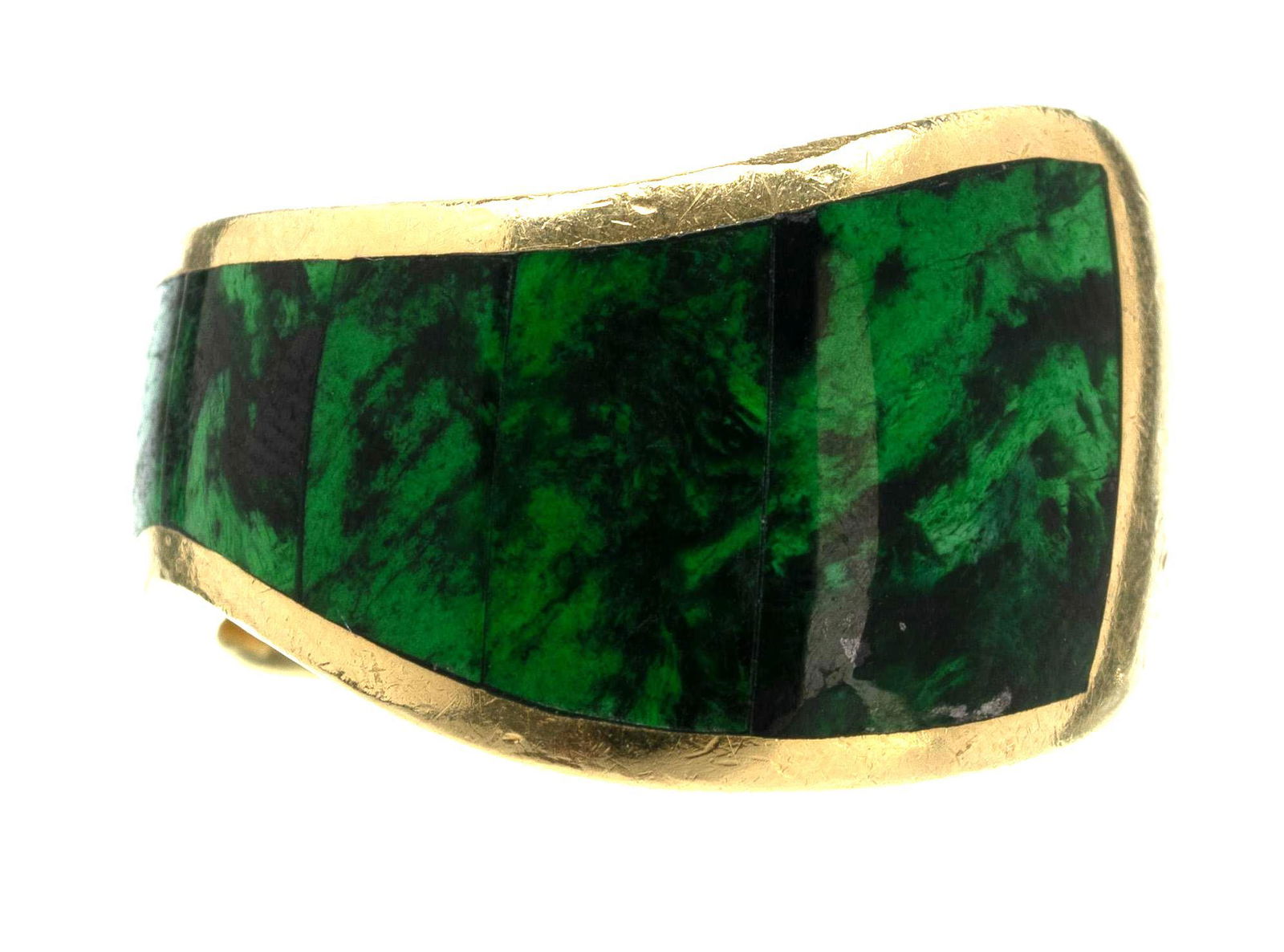 Malachite Inlay 18k Gold Ring (1 of 4)