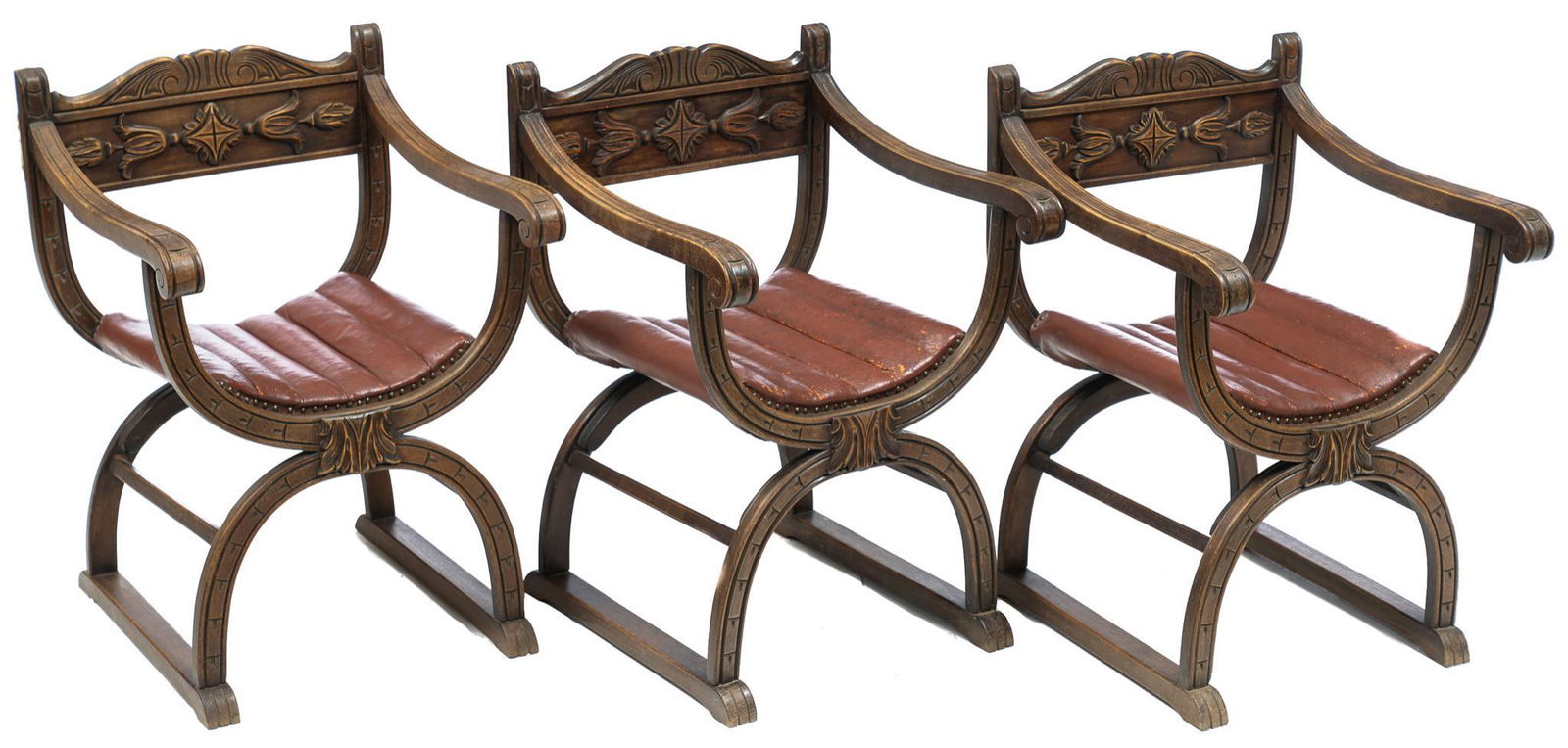 Set of 3 Italian Renaissance Style Savonarola Chairs (1 of 6)