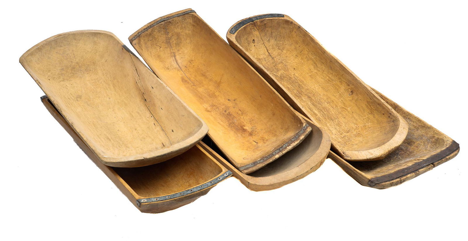Set of 6 Rustic Wooden Dough Trays (1 of 5)
