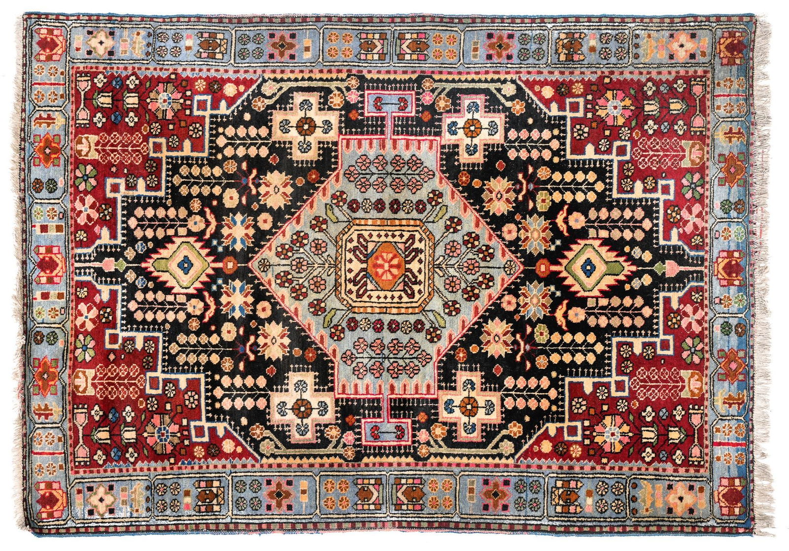 Handwoven Afghan Rug, 6'3" x 4'6" (1 of 2)
