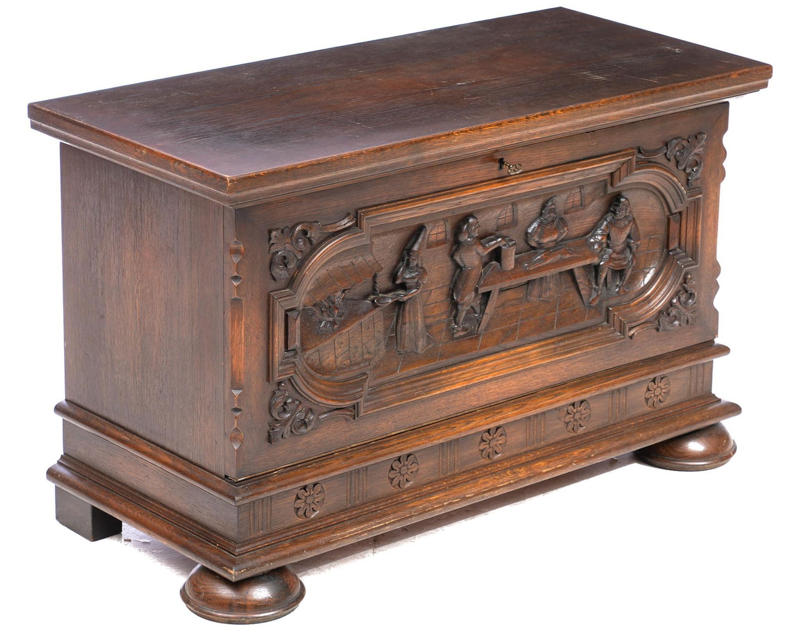 Heavily Carved Dutch Drop Front Cabinet (1 of 4)