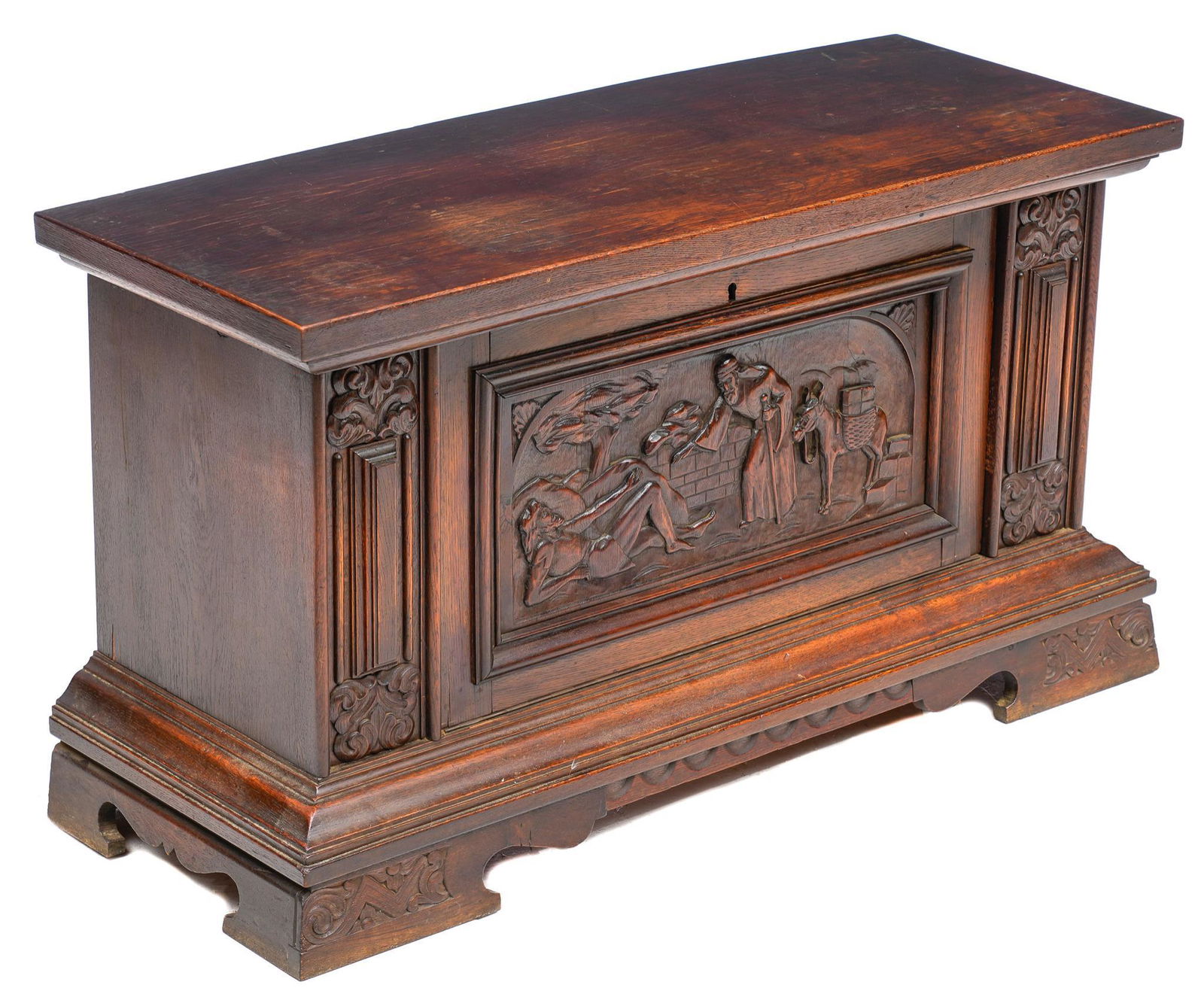 Heavily Carved Coffer, The Good Samaritan (1 of 4)