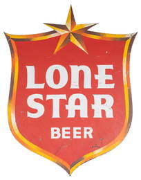 1960s Lone Star Beer Distributors Die Cut Steel Sign