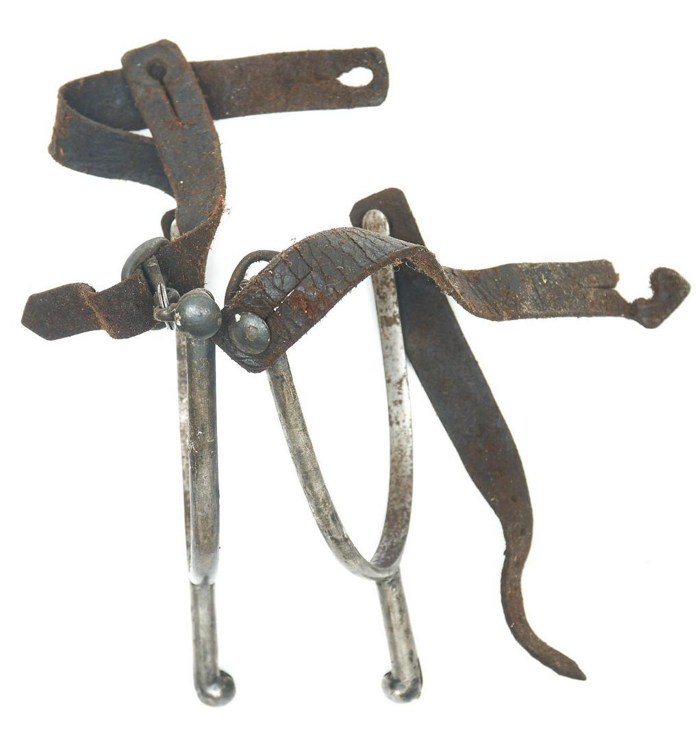 Early 20th C. U.S. Military Spurs: Early 20th c. U.S. military spurs with leather straps 3"h x 5"w/ each Provenance: An Alamo Heights Collection We happily provide seamless shipping services on everything we sell. Please email us at sh