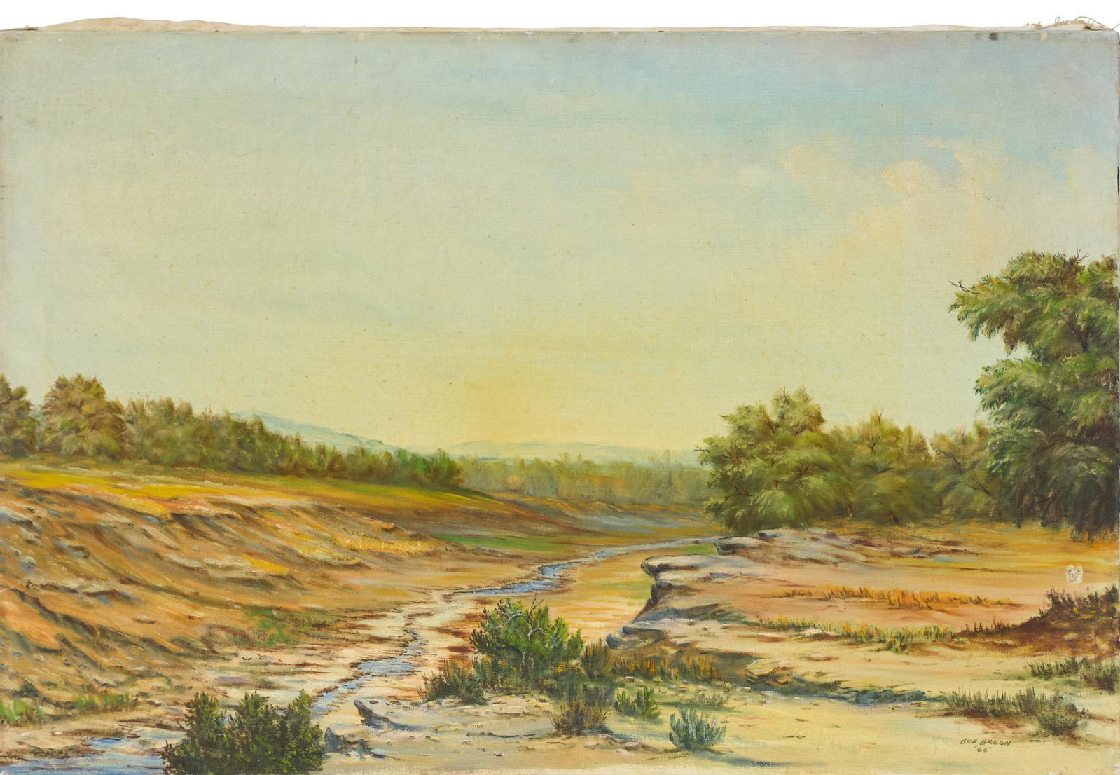 Bud (Paul) Breen (1927-2005), Stream, 1965: Bud (Paul) Breen (1927-2005), stream, dated 1965, oil on canvas frame: 24"h x 36"w Provenance: A Dallas, Texas collection We happily provide seamless shipping services on everything we sell. Please em