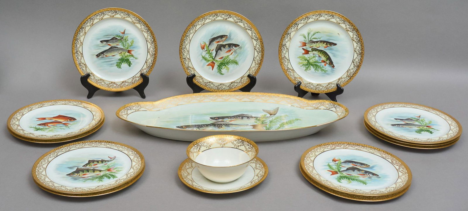 Collection of 15 Vintage Limoges Fish Diningware (1 of 9)