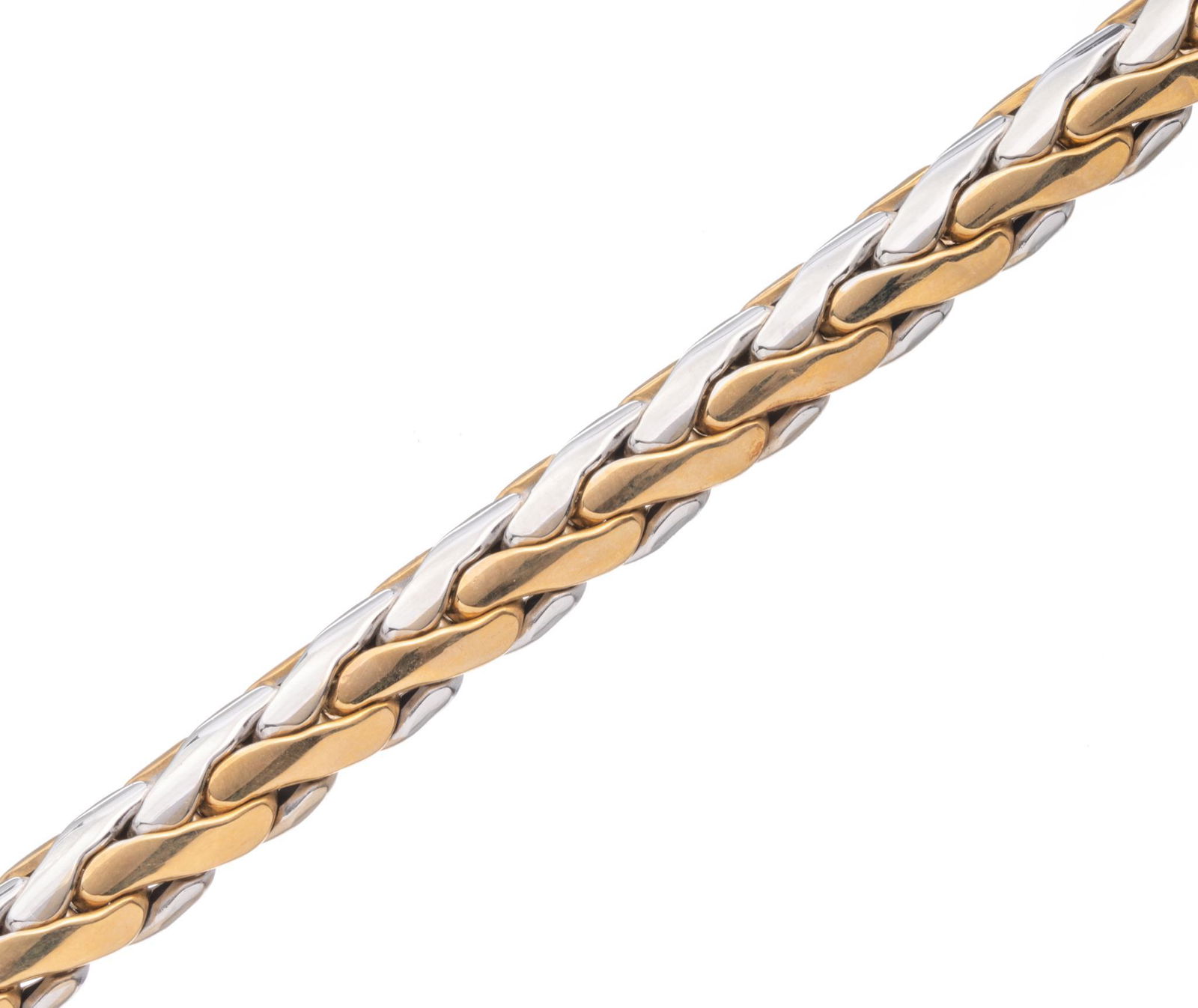 Italian 14k Two Tone Gold Braided Bracelet (1 of 3)