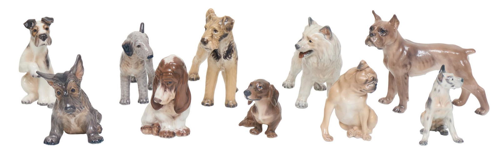 Collection of 10 Dahl-Jensen Porcelain Dogs (1 of 8)