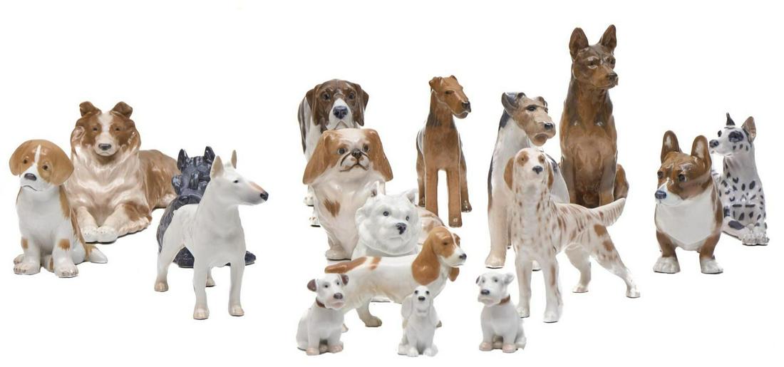 Collection of 17 Porcelain Dogs (1 of 8)