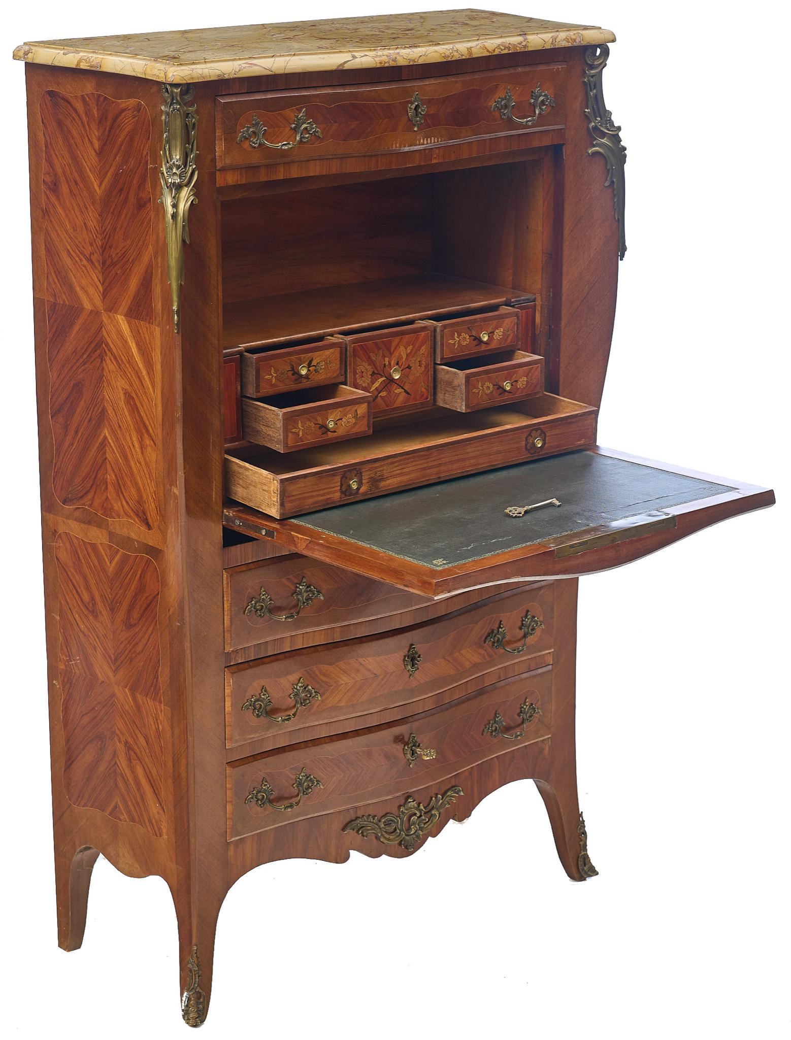 French Marble Top Secrataire Abattant (1 of 7)