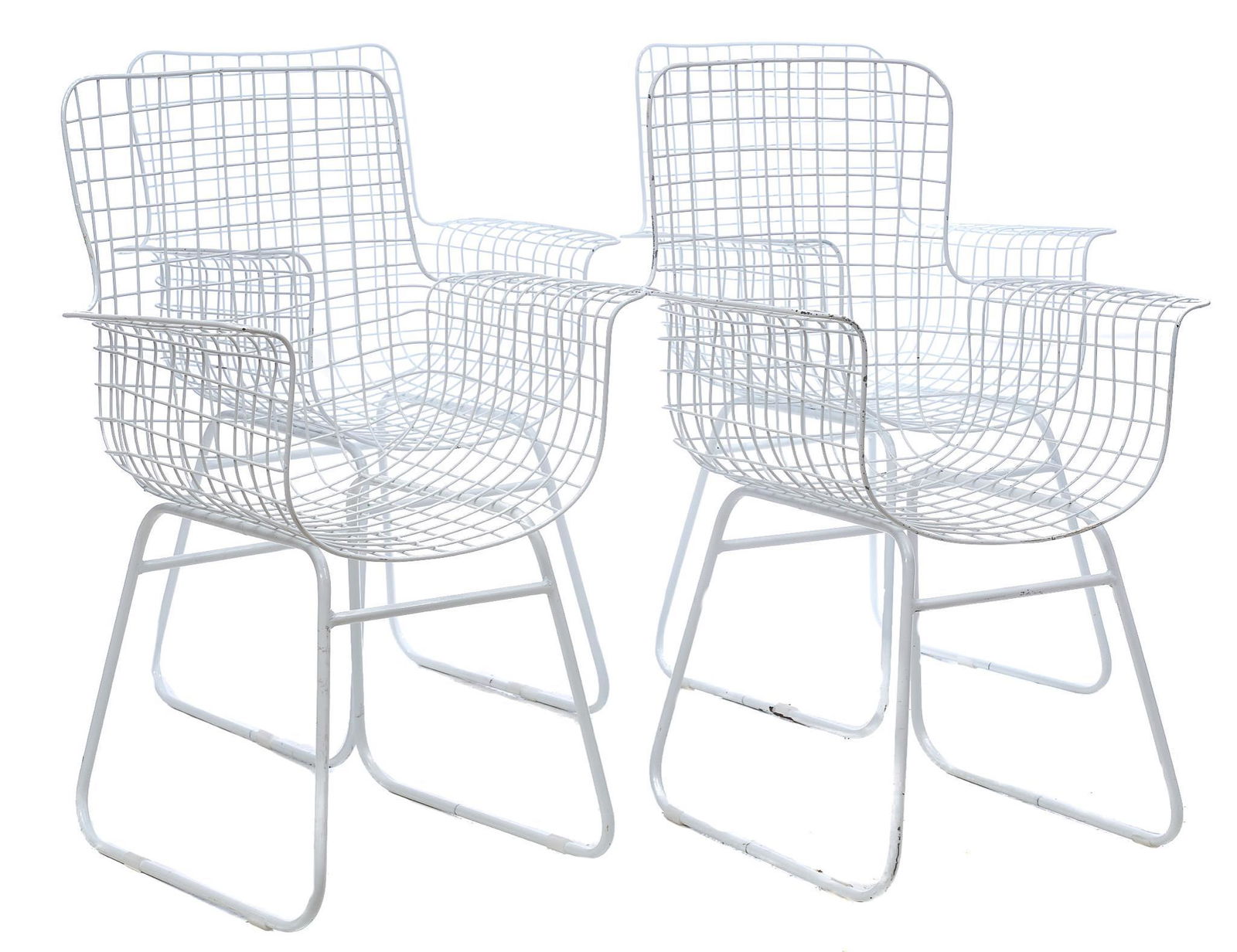 Set of 4 Wire Patio Chairs (1 of 3)