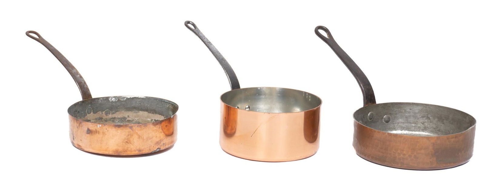 Set of 3 French Farmhouse Copper Pots (1 of 5)