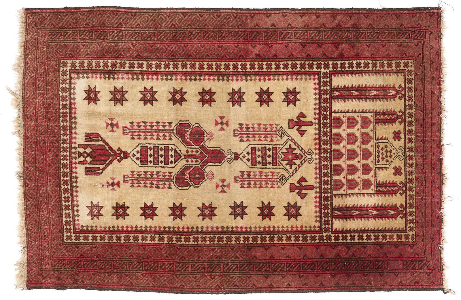 Handwoven Prayer Rug, 4'4" x 2'11" (1 of 3)
